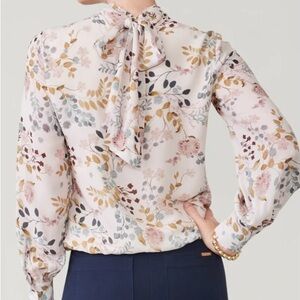 Spartina 449 Floral Blouse in Cream and Brown size M , Eireene blouse.